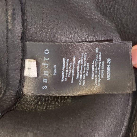 Sandro Paris Shearling Moto Jacket Sz. 0 - Picture 7 of 9